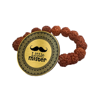 TheYaYaCafe Raksha Bandhan Gifts Little Mister Engraved Rudraksha Bracelet for Brother
