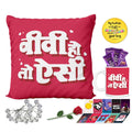 Birthday Chocolate Combo for Wife - Mug, Cushion, Rose, Card, 10 Dairy Milk