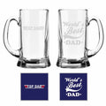 World's Best Dad & Top Dad Engraved Beer Mug Combo