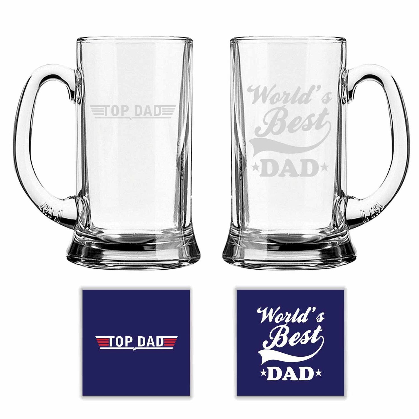 World Best dad & Top Dad Beer Mug Combo