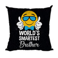 World's Smartest Brother Cushion Cover 24x24 - Rakhi Gift