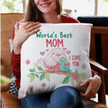 World's Best Mom I Love You Cushion With Filler - Gift, 12x12