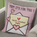 World's Greatest Mom Cushion Cover - Mother's Day Gift