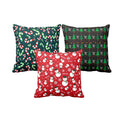 Christmas Cushion Covers, Cane Tree & Snowman Set of 3 (20x20)