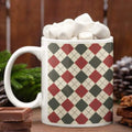 Beige Christmas Coffee Mug with Coaster
