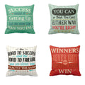 Motivational Cushion Cover Set of 4 - Winner Never Quits, 16x16