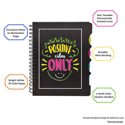 TheYayaCafe Sister Wirebound Notebook A5 Size 300 Ruled Pages Printed You and I are Sisters Design, Rakhi Bhai Dooj Birthday New Job Retirement Gift for Sister from Brother and Sister