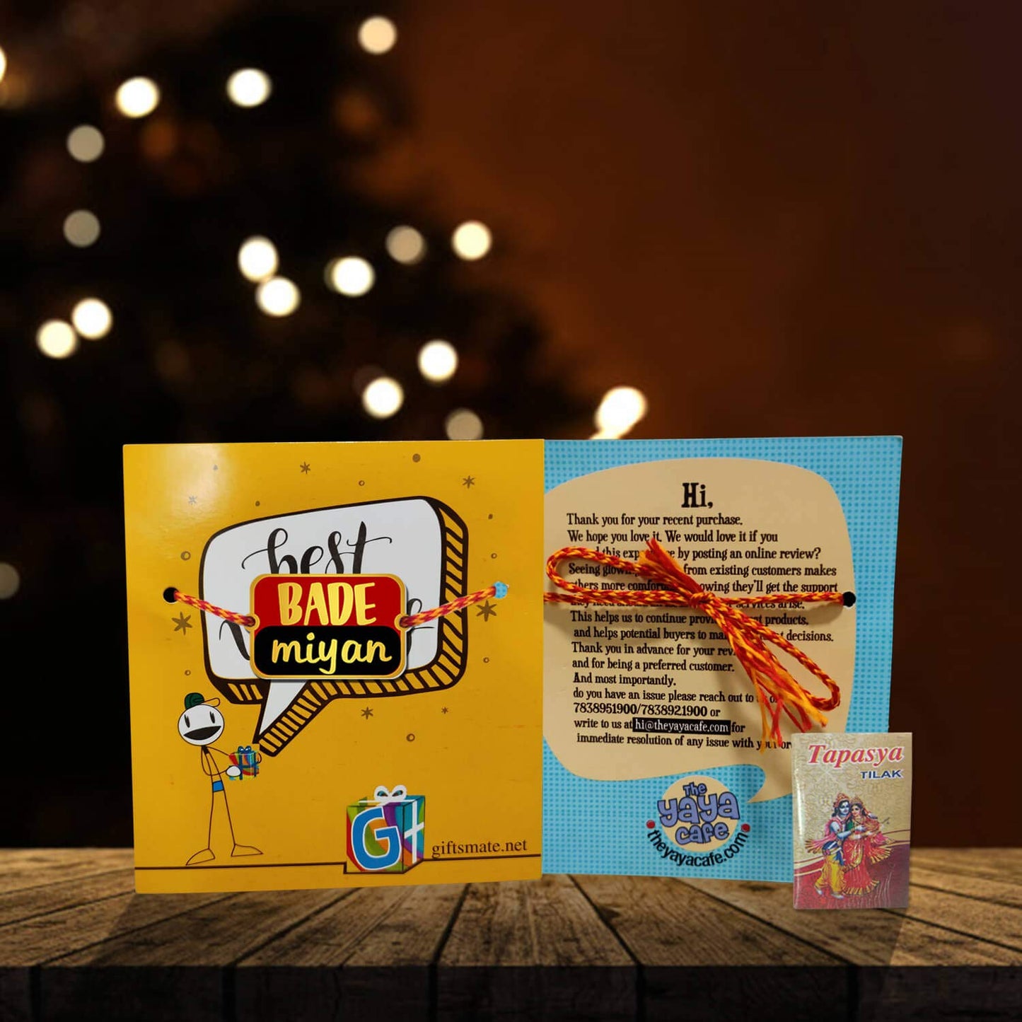 TheYaYaCafe Yaya Cafe Rakhi for Brother Boy Printed Rakhi Bade Miyan Raksha Bandhan, Brown, One Size (RK0133_BM)
