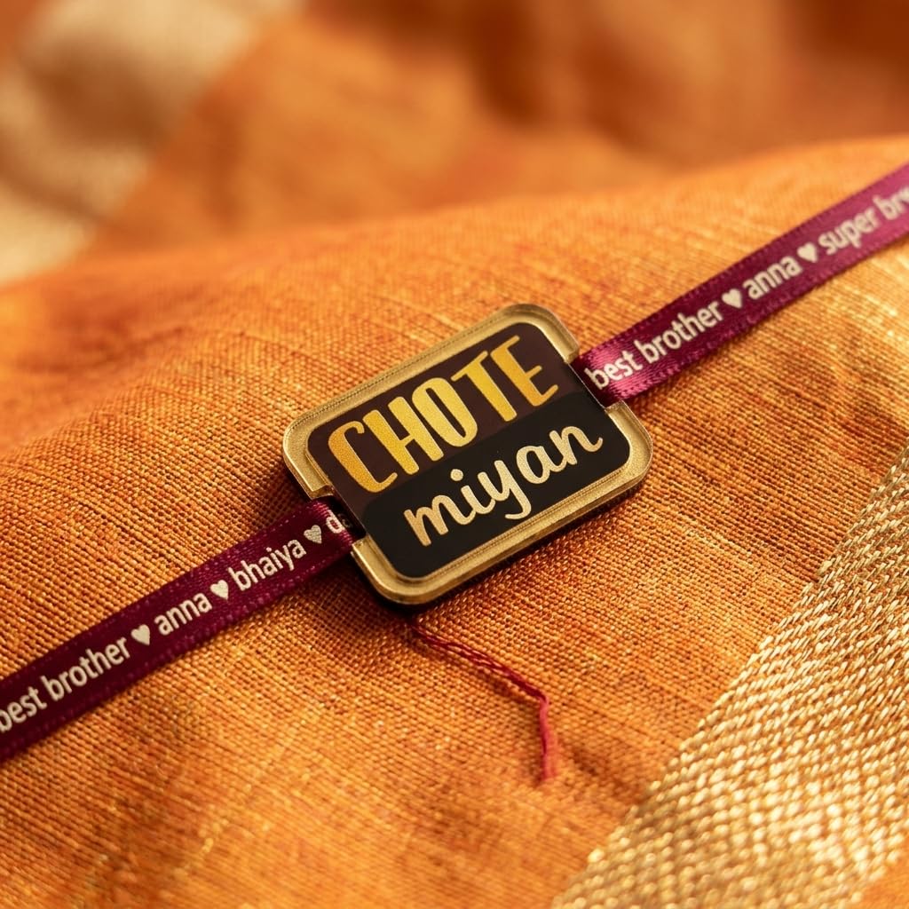 TheYaYaCafe Acrylic Chote Miyan & Bade Miyan Printed Rakhi for Brother (Set of 2), Raksha Bandhan Rakhi for Kids and Young Boys, Rakhi Gift for Bhai, Brother, Bro