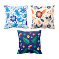 Floral Flowers Cushion Cover 24x24 Multicolour (Set of 3)