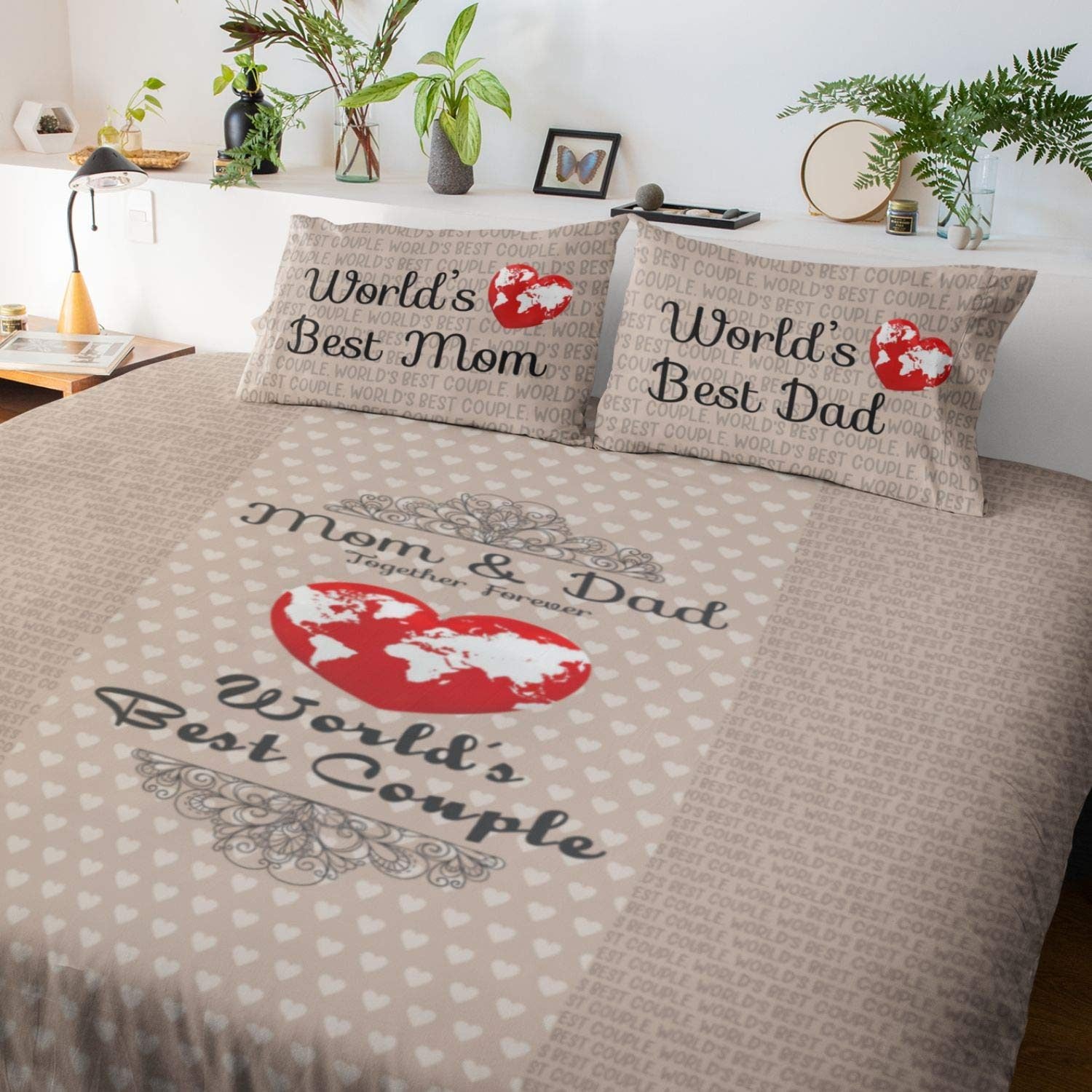worlds best parents bedsheet
