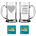 Daaru Heart Sikandar Engraved Beer Mugs, Set of 2