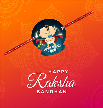 Double Trouble Bro Kids Rakhi for Little Brother