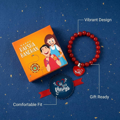 TheYaYaCafe Rakhi for Bhaiya Bhabhi Set of 2 Printed Family Rakhi Combo Mere Pyaare Bhaiya Bhabhi Raksha Bandhan, Red, One Size (RK0261MP_RK0253_0247)