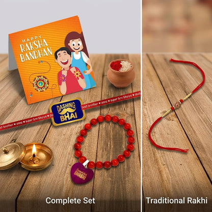 Bhaiya Bhabhi Beads Rakhi Combo - Set of 2 for Raksha Bandhan