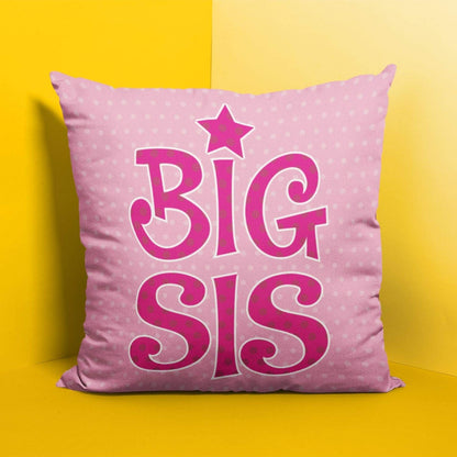 TheYayaCafe Sister Printed Canvas Cushion Cover Big Sis 12x12 Inches (30x30 cm), Birthday Anniversary Raksha Bandhan Karwa Chauth Gift for Sister, Sis, Didi from Brother and Family