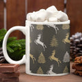 Christmas Coffee Mug with Coaster - Splendid Black Design