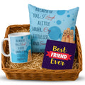 Best Friends Gift Hamper - Mug, Coaster & Cushion Cover (Set of 3)