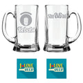 Kebabi Sharaabi Hindi Engraved Beer Mugs with Coaster