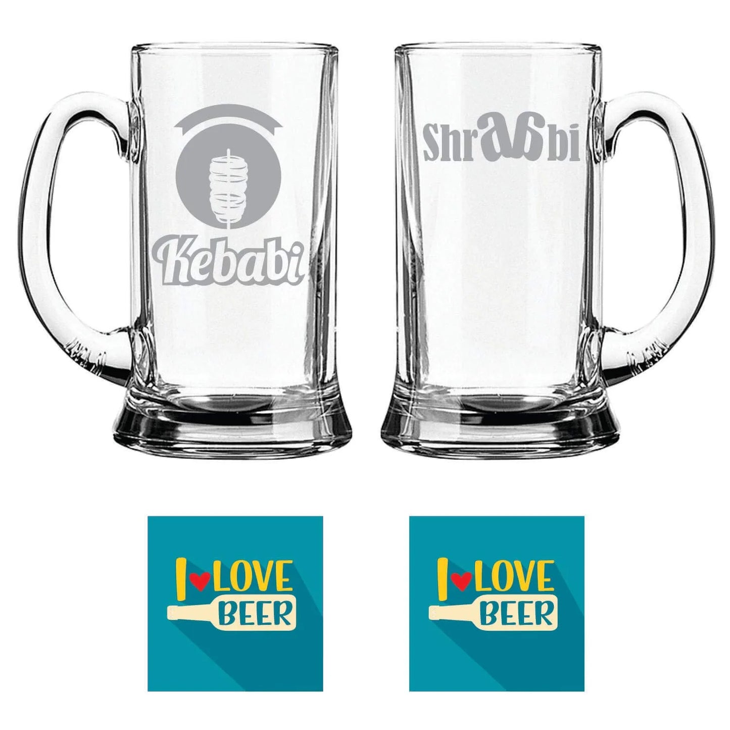 Kebabi Sharaabi Hindi Engraved Beer Mugs