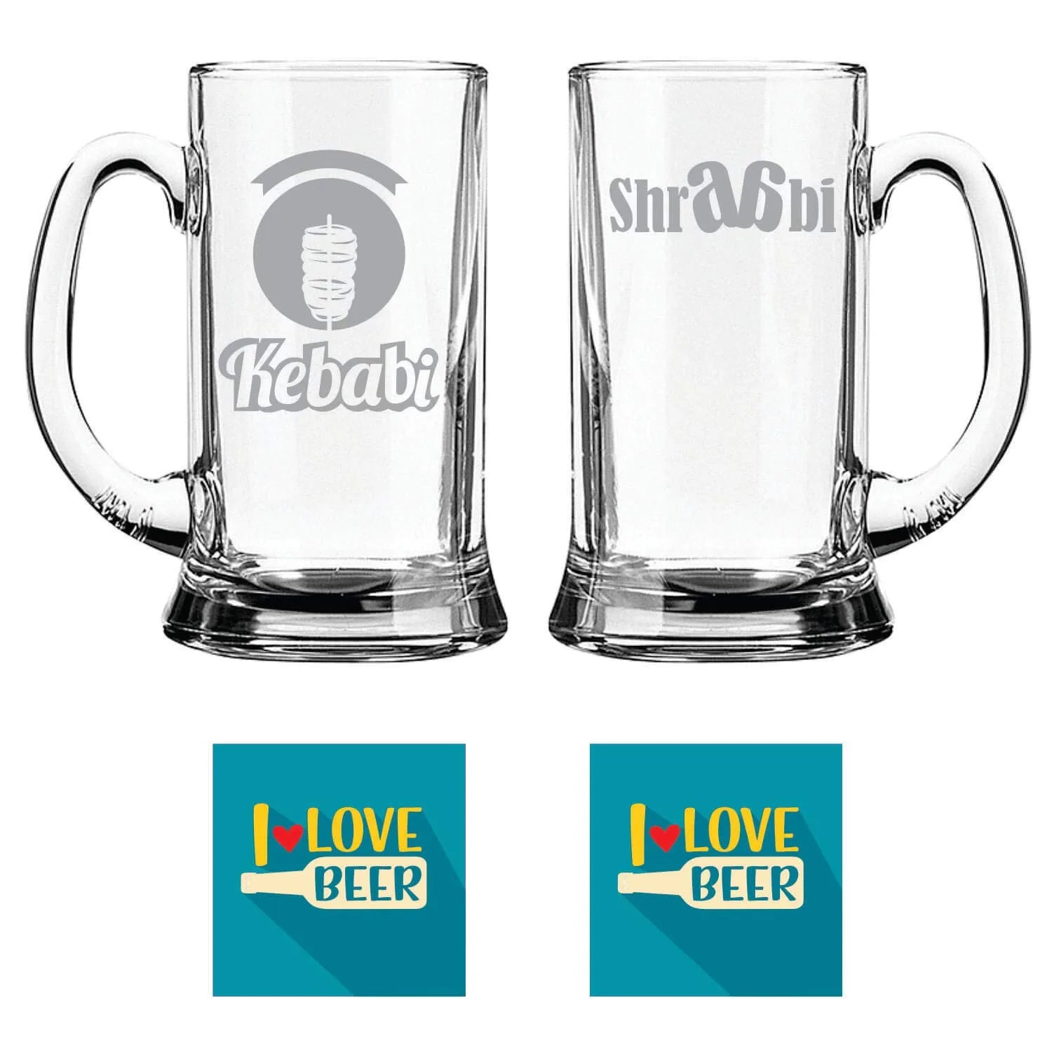 Kebabi Sharaabi Hindi Engraved Beer Mugs