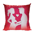 Sequin Cushion with Filler 180TC - 12x12 inch, Red