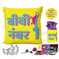 Birthday Chocolate Hamper for Wife - Mug, Cushion, Rose, Card, 10 Dairy Milk