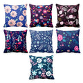 Canvas Cotton 180 TC Cushion Cover Set of 7, 12x12 inches