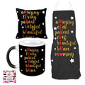 Beautiful Mother Definition Personalised Cushion, Mug & Apron Set of 4