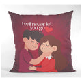 Cushion Cover - I Will Never Let You Go Red Personalised Couple Gift