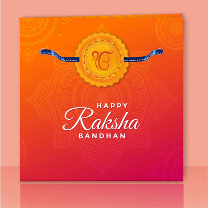TheYayaCafe Rakhi for Brother Ek Onkar Printed Satin Rakhi Bracelet Yellow, Raksha Bandhan Gift for Bhai, Bhaia, Brother from Sister, Kids, Men, 1.5 Inch Dial
