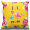 I Love You Mom Birds Velvet Cushion 12x12 with Filler