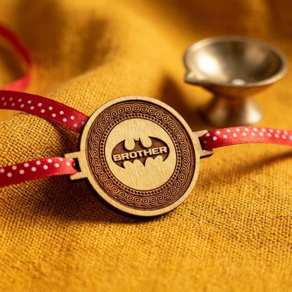 TheYayaCafe Rakhi for Brother Combo Set of 2 Engraved Wooden Rakhi with MDF Wood Dial 1.5 Inches, Raksha Bandhan Gift for Brother, Bhai, Bhaiya from Sister
