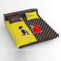 His Hers Personalised Couple Double Bedsheet with 2 Pillow Covers
