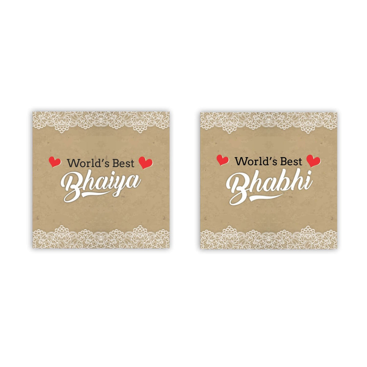 King Bro Queen Bhabhi Glass Tea Cups - Anniversary Couple Gift