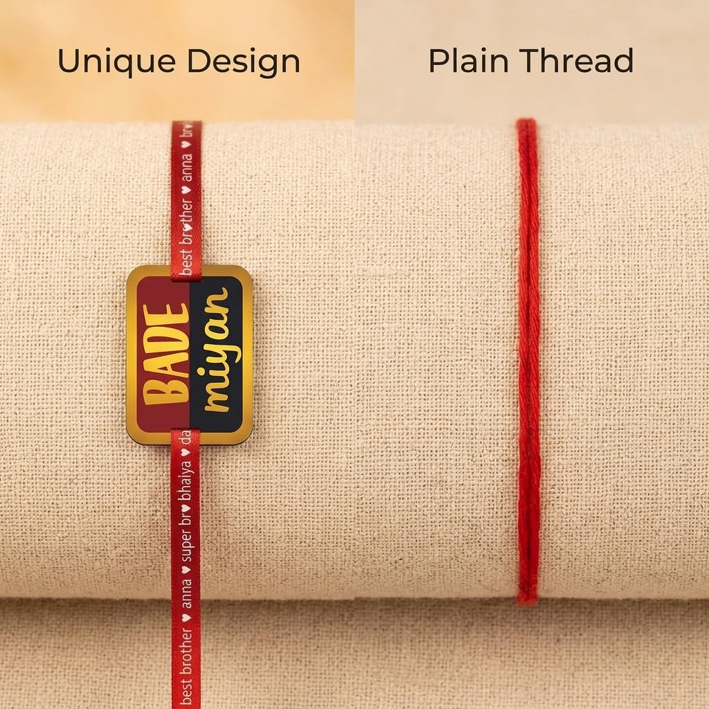 TheYaYaCafe Acrylic Chote Miyan & Bade Miyan Printed Rakhi for Brother (Set of 2), Raksha Bandhan Rakhi for Kids and Young Boys, Rakhi Gift for Bhai, Brother, Bro