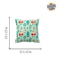 Christmas Cushion Covers Set of 2, 12x12 in - Santa with Kids Snowman