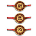 Engraved Rakhi Combo - World Best Bro, Awesome & Big Bro, Pack of 3