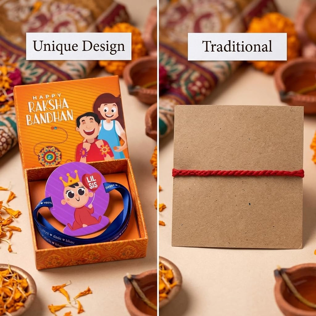 Purple Lil Sis Kids Rakhi for Little Sister