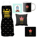 Grill King Dad Hamper Set of 5 - Apron, Mug, Coaster, Cushion & Mousepad