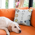 Have a Nice Day Animals Velvet Cushion with Filler 12x12 Inches