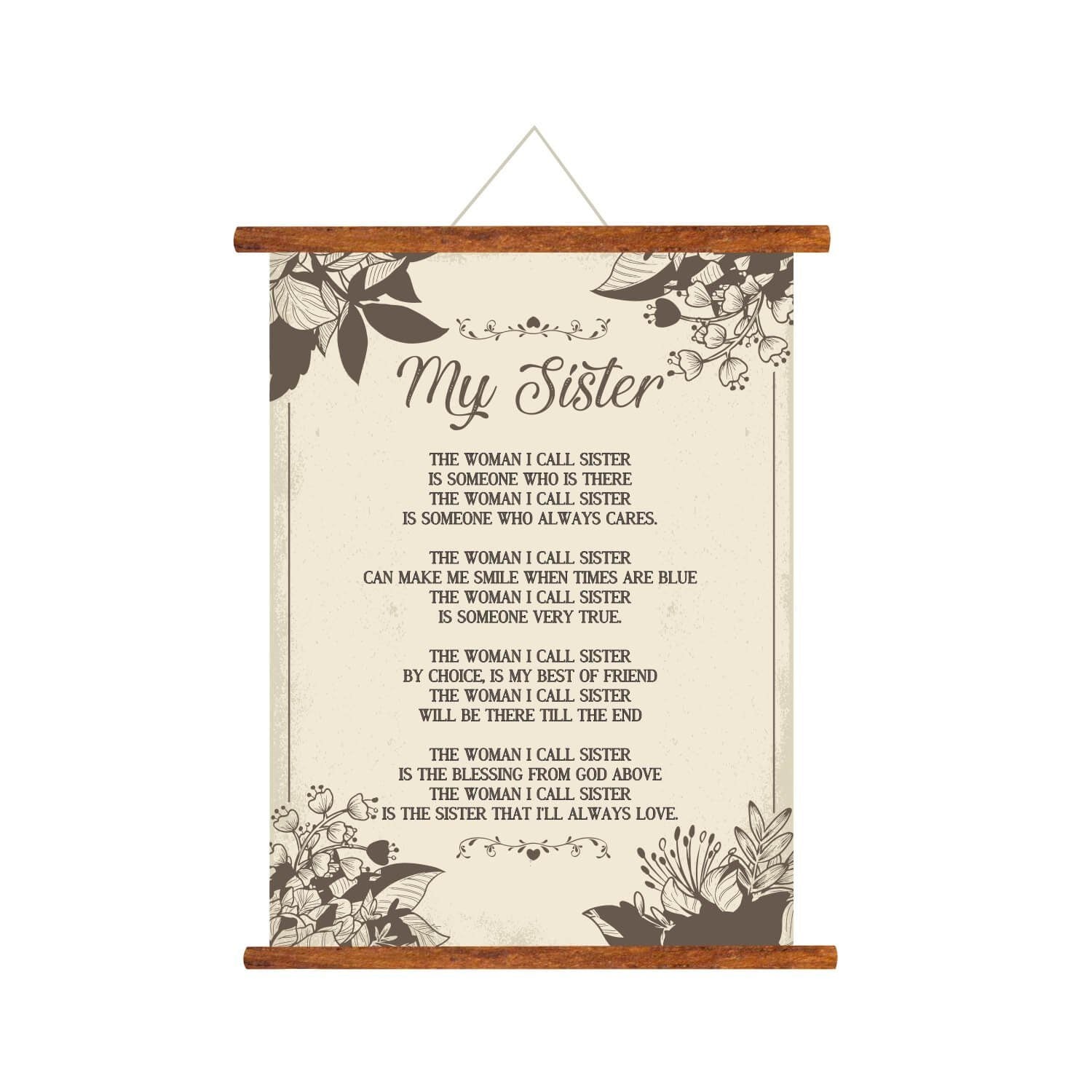 my sister scroll greeting card
