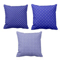 Indigo Printed Cushion Covers Set of 3, 16x16 inch
