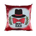 Best Dad Sequin Magic Cushion with Filler 12x12, Father's Day Gift