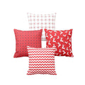 Christmas Cushion Covers Set of 4 - Stocking Snowman Santa, 20x20