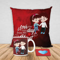 Coffee Mug & Cushion Cover Combo - I Love You