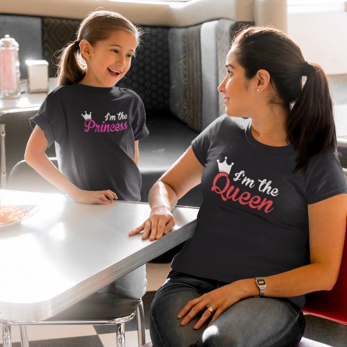 I am Queen and Princess Mom and Daughter Family T-Shirts