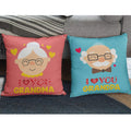 I Love You Grandpa Grandma Velvet Cushion Cover