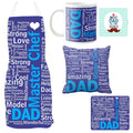 MasterChef Dad Combo Set of 5 Blue - Apron, Mug, Coaster, Cushion & Mousepad