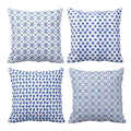 Indigo Printed Cushion Covers Set of 4, 20x20 inch